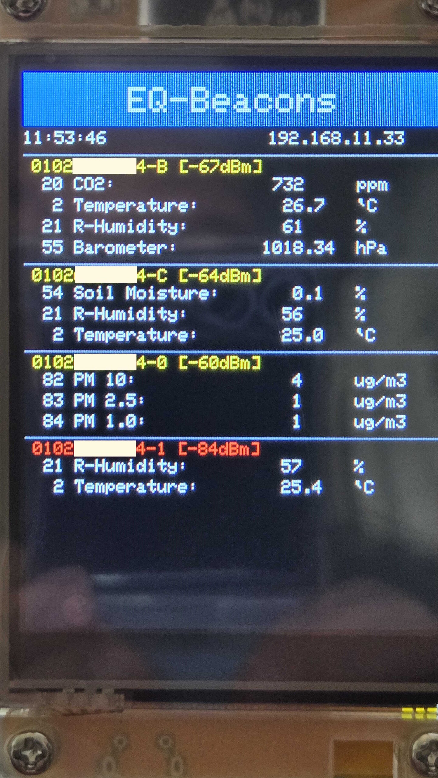 EQSensor, Beacon, Scanner, Receiver